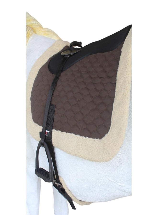 Professional Equine Horse Quilted English Bareback PAD Trail Fleece Neoprene Brown 72F47BR - Image 5